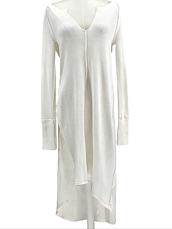Free People Tops - NWT Free People Super Sonic Thermal Tunic XS Ivory Boho Long Top